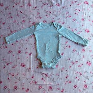 Light Blue Long Sleeve Baby Onesie